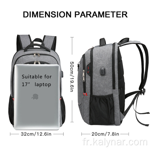 Sac à dos pour ordinateur portable de voyage d&#39;affaires avec chargement USB